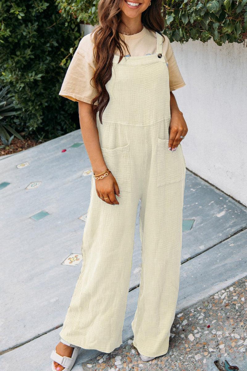 Damen Lässiger Overall mit praktischen Taschen und weitem Bein R&B