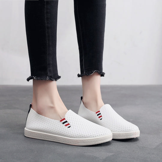 Damen komfortable Slip-On Schuhe mit perforiertem Obermaterial R&B