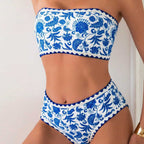 Damen Bandeau-Bikini mit trendigem floralen Design R&B