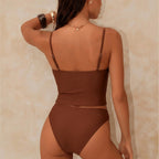 Damen Crop-Top Bikini mit dekorativen Trägerdetails R&B