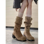 Damen Hohe Stiefel mit modischem Schnallen-Detail R&B