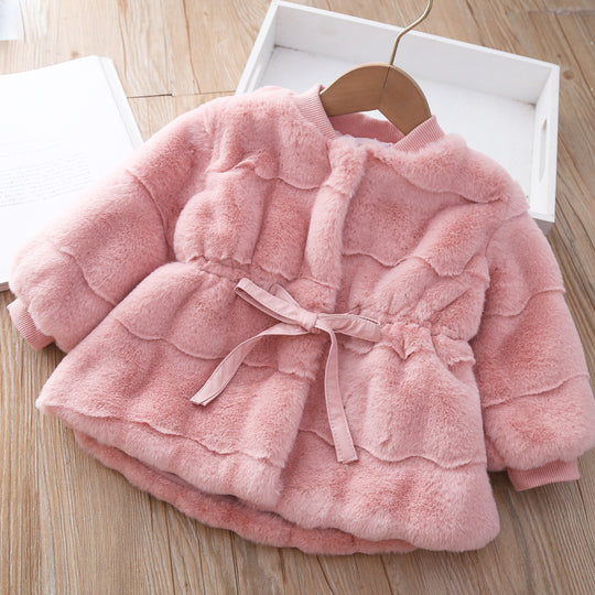 Damen kuschelige, gepolsterte Jacke mit Taillengürtel R&B