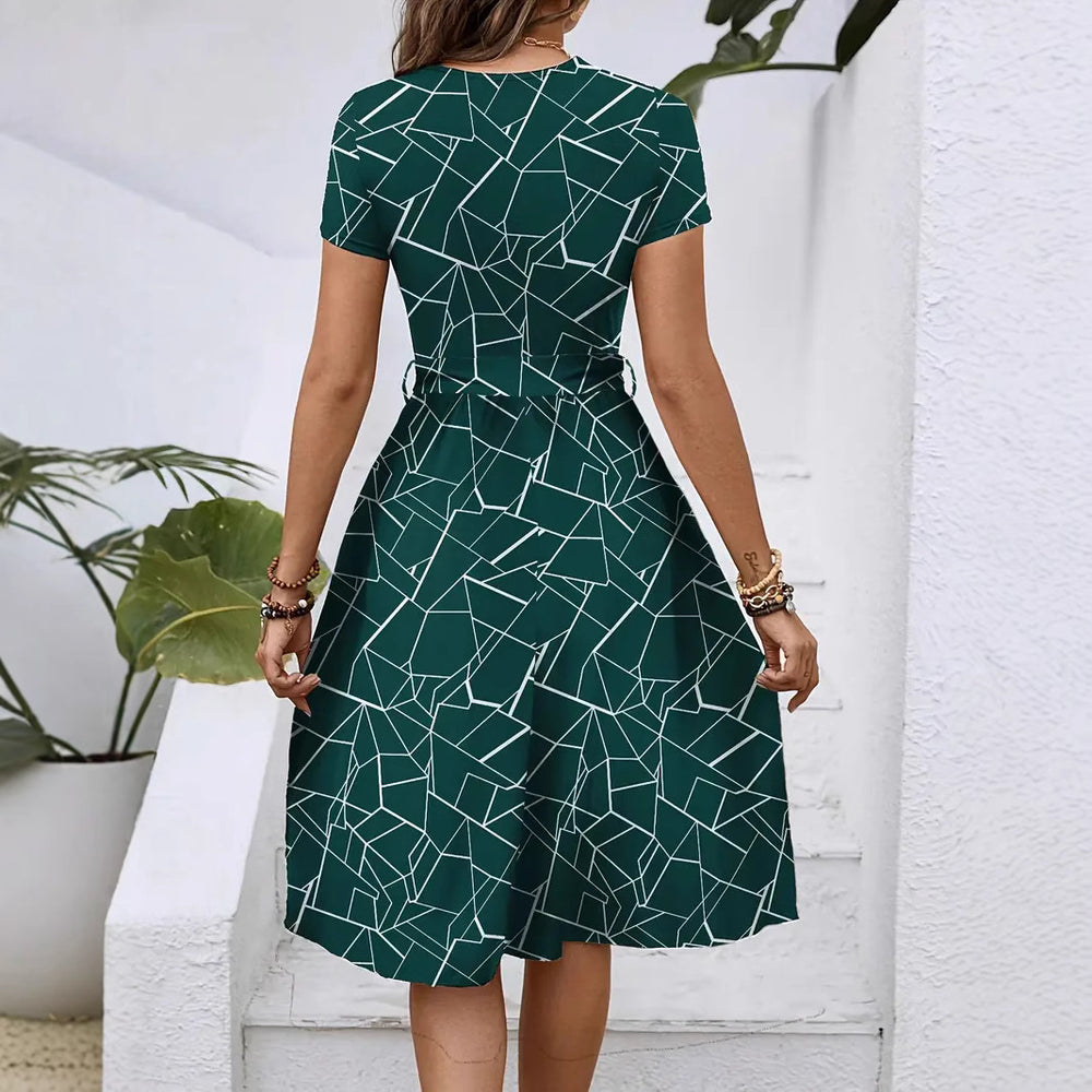 Damen Jumpsuit mit tailliertem Design und geometrischem Muster R&B