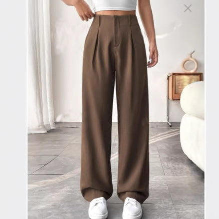 Damen Elegante Bundfaltenhose mit weitem Schnitt R&B