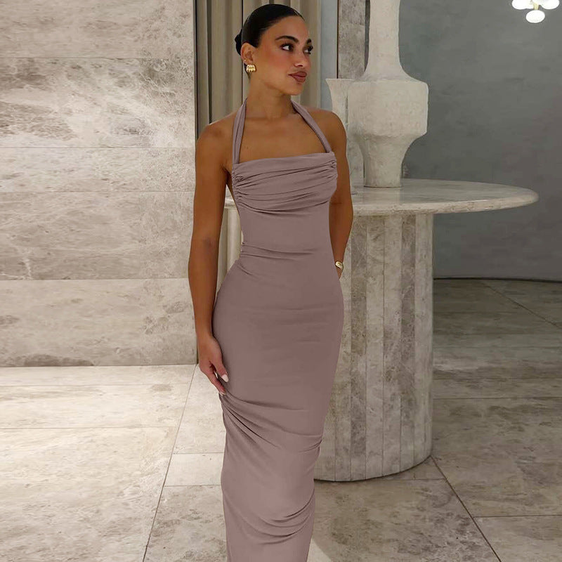 Damen trägerloses Maxikleid mit elegantem Drapé R&B