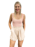 Damen Freizeitshorts mit Rüschendetails und praktischen Taschen R&B