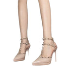 Damen elegante High Heel Sandalen mit strategischer Riemenverzierung R&B