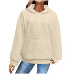 Damen Kapuzenpullover mit strukturiertem Herzmuster R&B