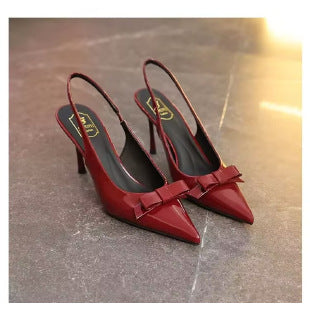 Damen Slingback High Heels mit dekorativer Schleifenapplikation R&B
