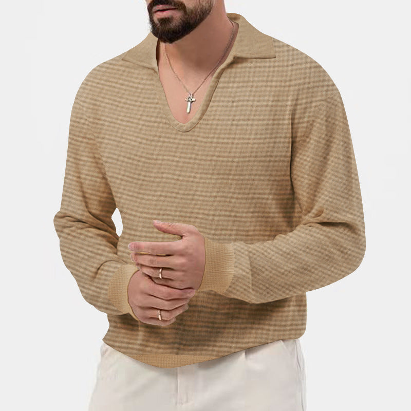 Herren modischer V-Ausschnitt Pullover aus atmungsaktivem Strickmaterial R&B