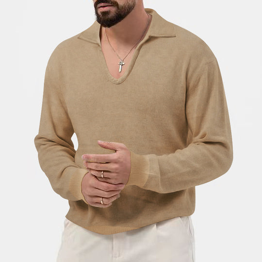 Herren modischer V-Ausschnitt Pullover aus atmungsaktivem Strickmaterial R&B