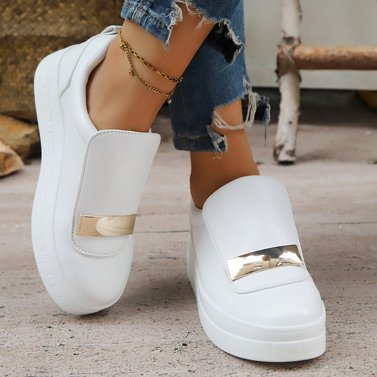 Damen modische Slip-On Sneakers mit auffälligem Verschluss R&B