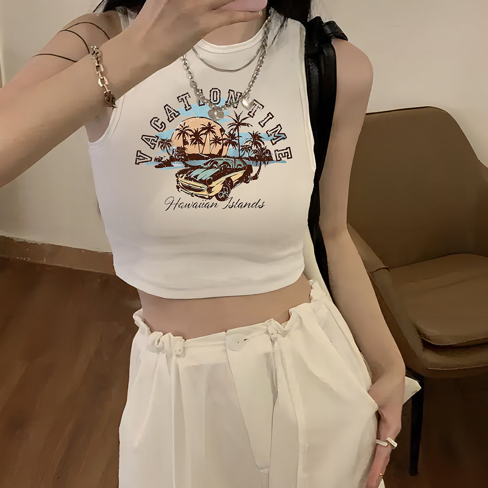 Damen Crop-Top mit kreativem Spruch und lässigem Schnitt R&B