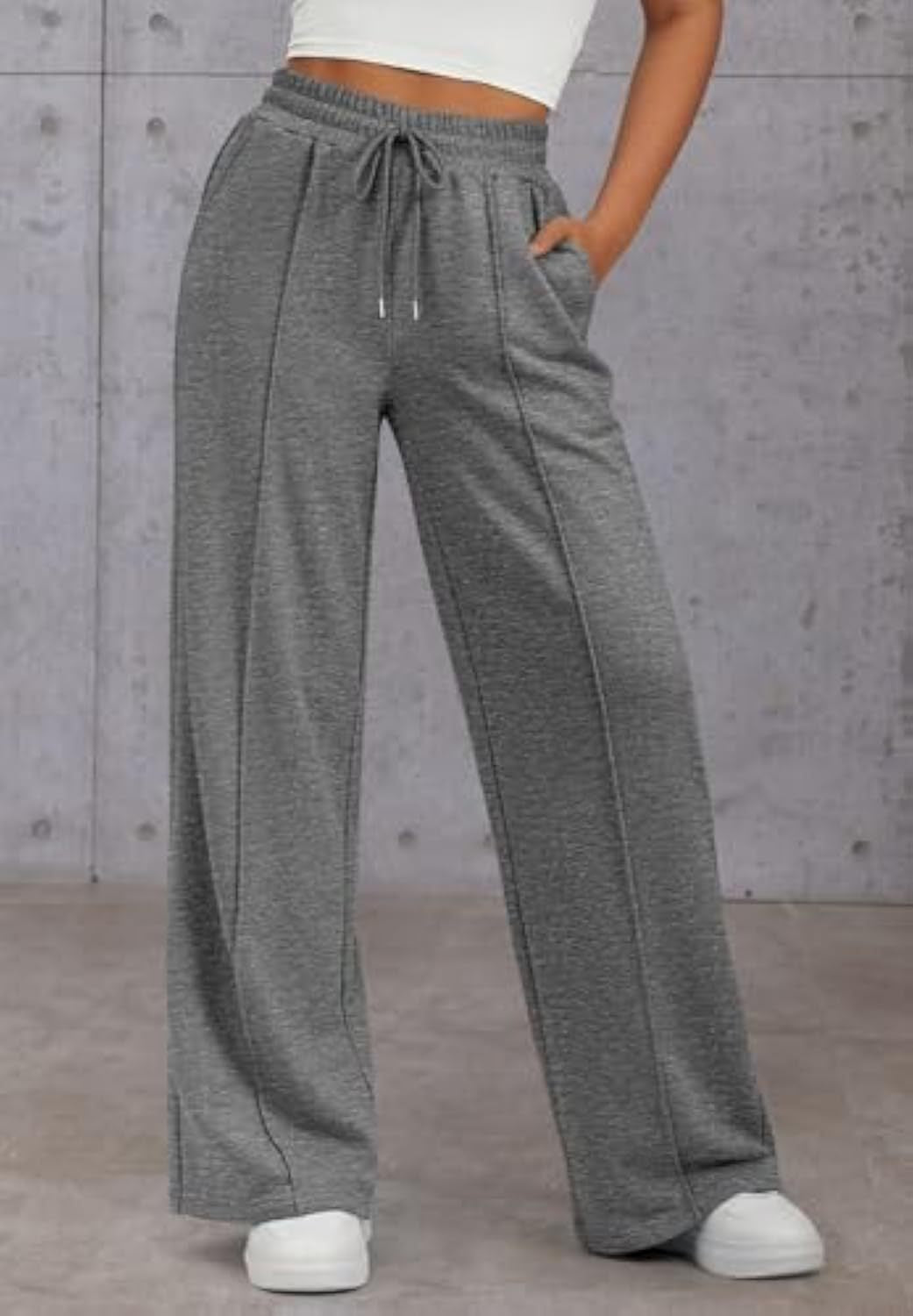 Damen Komfortable Weite Sweatpants mit elastischem Bund und praktischen Taschen R&B