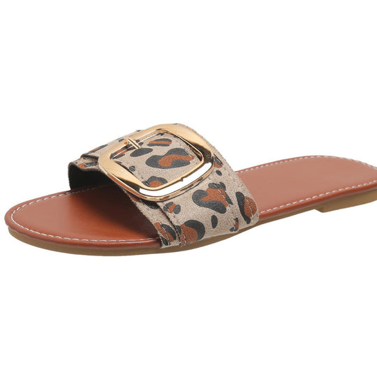 Damen offene Slipper mit modernem Schnallen-Detail R&B