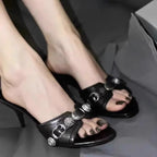 Damen elegante High Heel Sandalen mit glamourösen Strassakzenten R&B