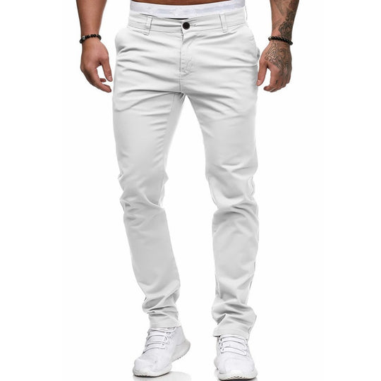 Herren Slim-Fit Chinohosen mit elastischem Bund und praktischen Taschen R&B