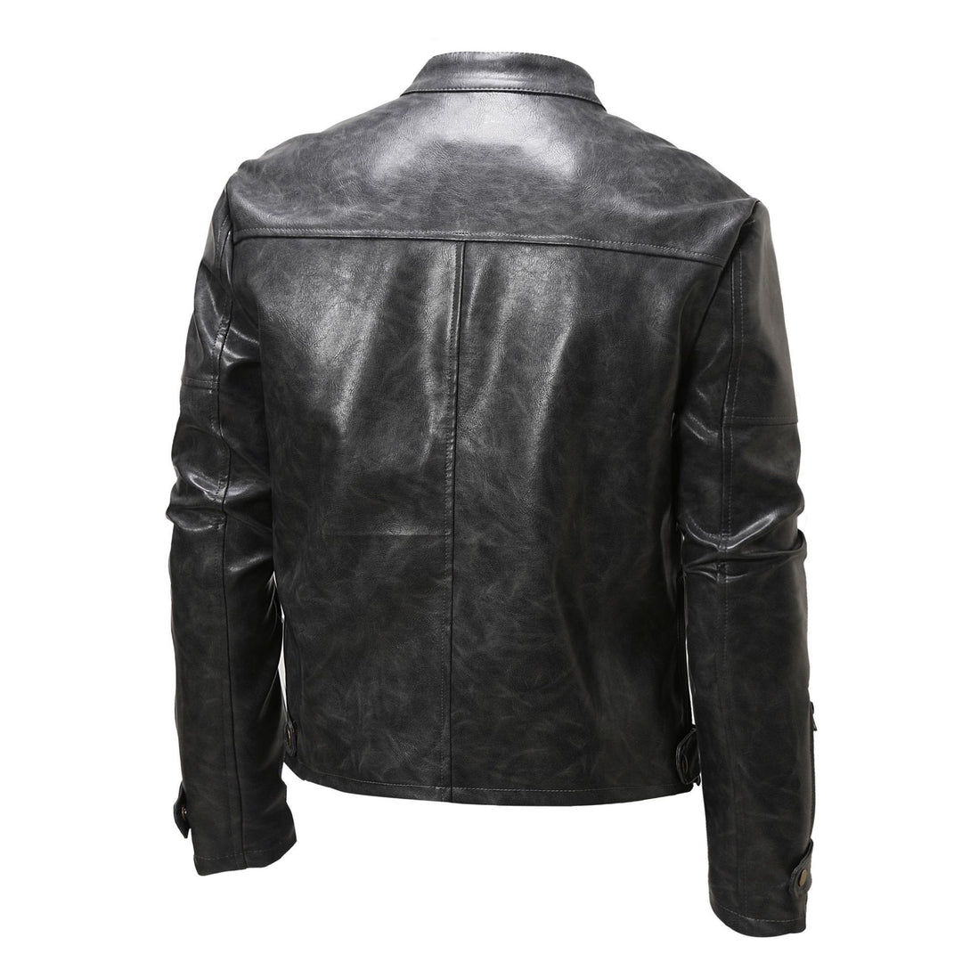 Herren Lederjacke mit Stehkragen
