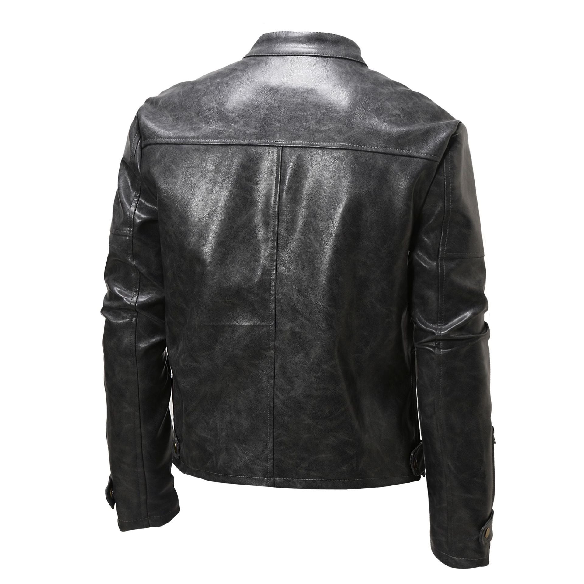 Herren Lederjacke mit Stehkragen