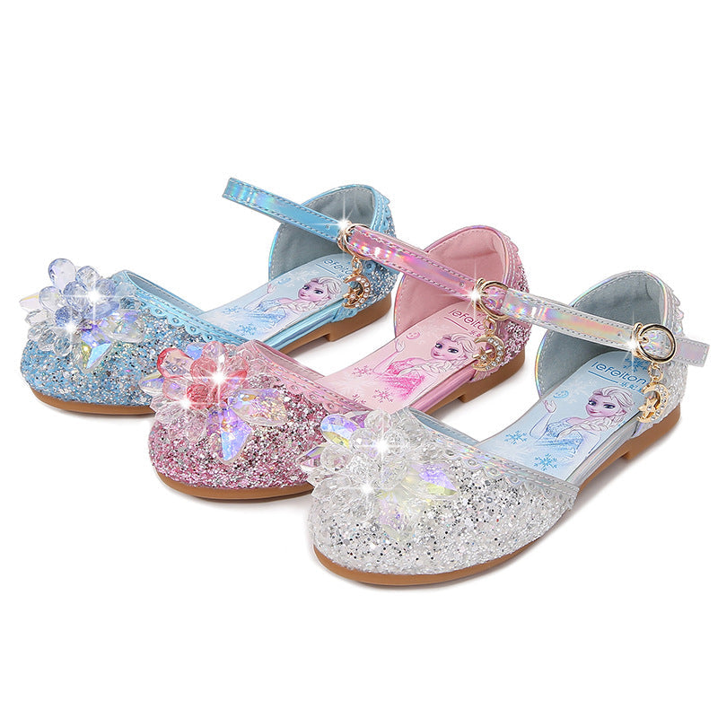 Mädchen Glitzernde Ballerinas mit Blumenapplikationen R&B