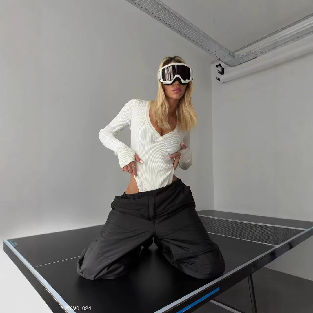 Damen elegante Steppjacke im kurzen Design mit gefüttertem Oberteil R&B