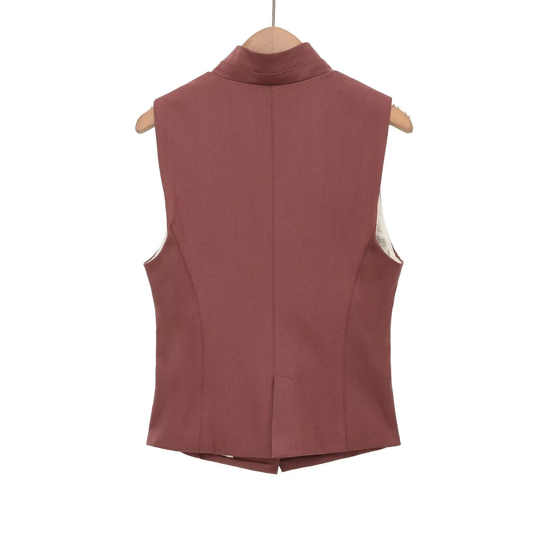 Damen ärmellose Blazerjacke mit eleganter Silhouette und feinen Details R&B