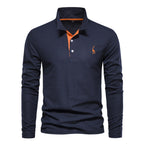 Herren Langarm Poloshirt mit modernem Kragen und atmungsaktiver Baumwollqualität