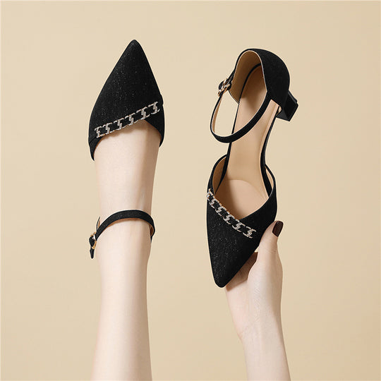 Damen elegante Slingback-Pumps mit funkelndem Schmuckdetail R&B
