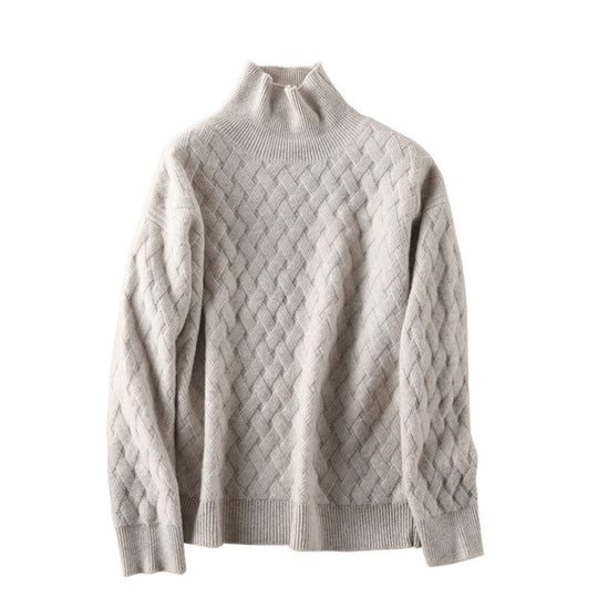 Damen Chunky Strick Rollkragenpullover R&B