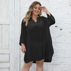 Damen lässiges Strandkleid mit seitlichem Schlitz R&B