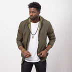 Herren sportliche Übergangsjacke mit funktionalem Kapuzenkragen und elastischen Bündchen R&B