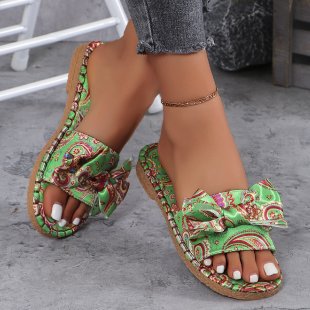 Damen komfortable und elegante Pantoletten mit floralem Muster R&B