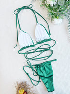 Damen Triangel-Bikini mit raffinierten Rüschen