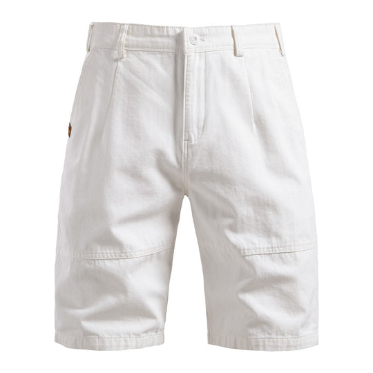 Herren nan robuste Baumwoll-Twill-Bermudahose mit verstärkten Knieeinsätzen und entspannter Passform R&B