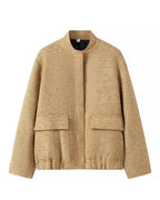 R&B | Gold Pailletten Stehkragenjacke