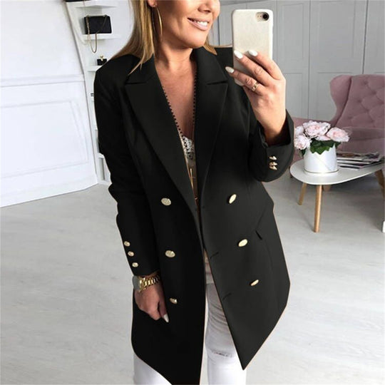 Damen Blazer mit goldenen Knöpfen und elegantem Schnitt R&B