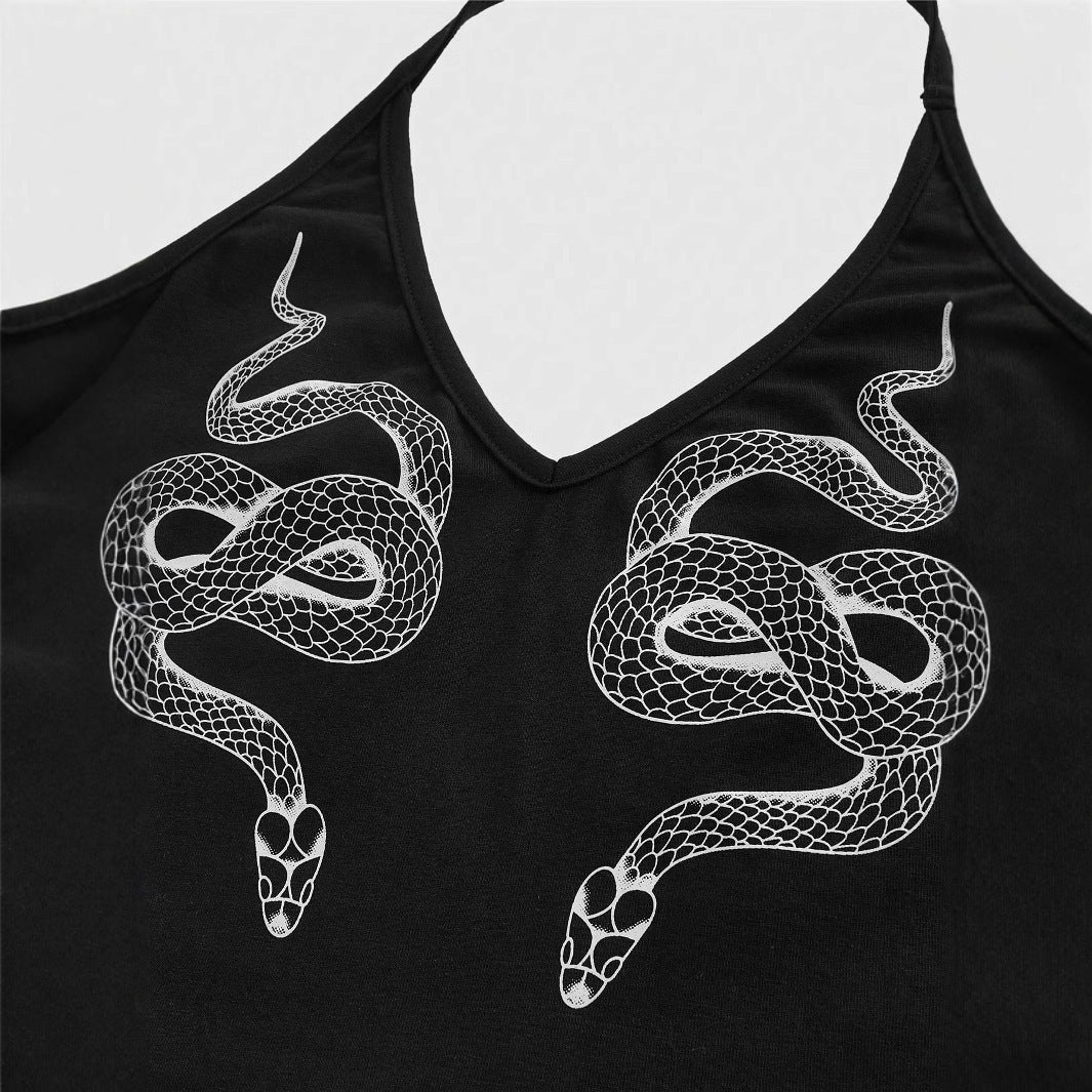 Damen Crop Top mit Schlangendesign R&B