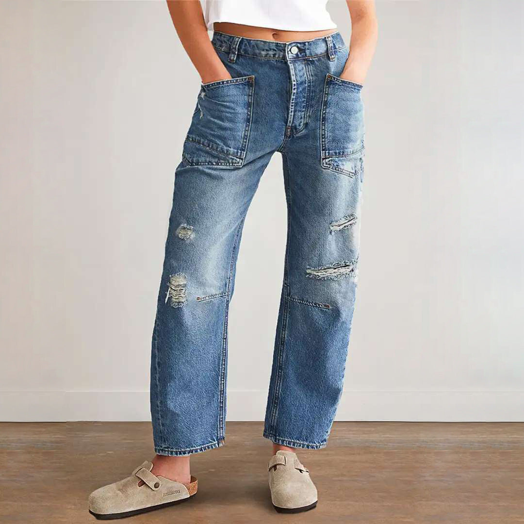 Damen Vintage Destroyed Jeans R&B