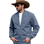 Herren Bomberjacke mit weichem Wildleder-Design und elastischen Bündchen R&B