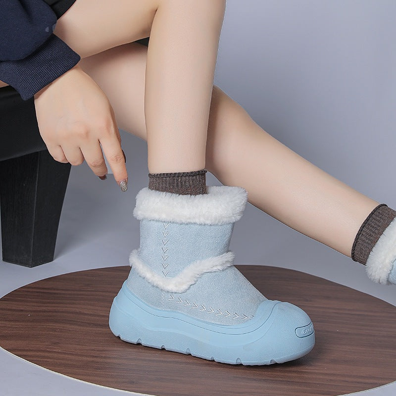 Damen gefütterte Winterboots mit hochwertigem Kunstfellkragen und rutschfester Sohle R&B