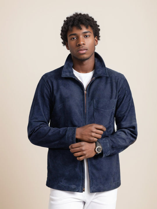 Herren modische und hochwertige Wildlederjacke R&B