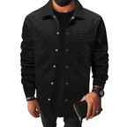 Herren Freizeit-Jacke aus strukturiertem Samt mit praktischen Brusttaschen R&B