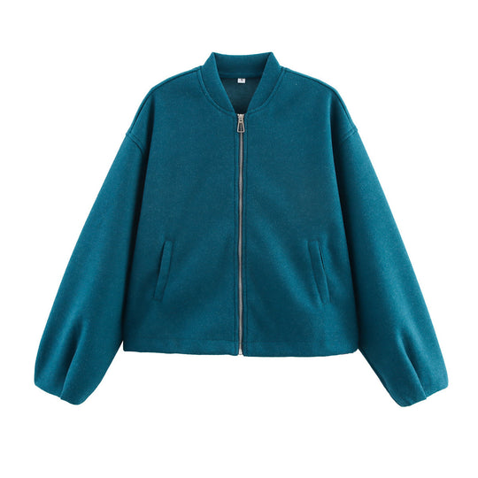 Damen lässige Bomberjacke mit praktischen Taschen und modernem Schnitt R&B
