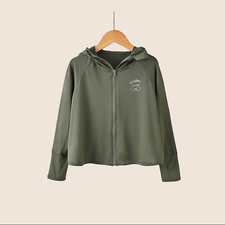 Damen leichte und atmungsaktive Sportjacke mit Kapuze R&B