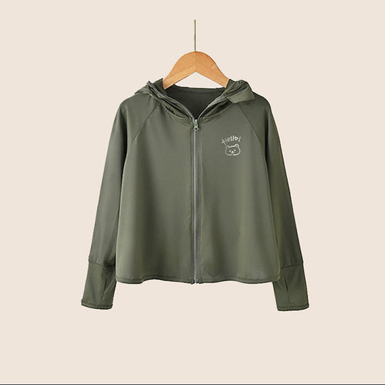Damen leichte und atmungsaktive Sportjacke mit Kapuze R&B