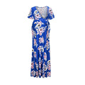 Damen Wickelkleid mit floralen Mustern und innovativem Stilldesign R&B
