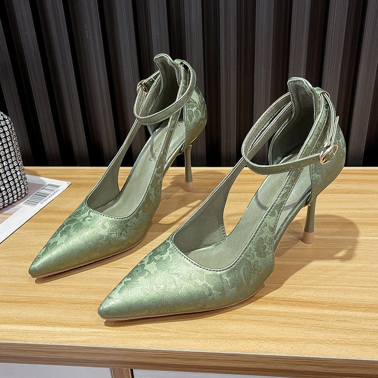 Damen Spitzen High Heels mit eleganter Fesselriemenverzierung R&B