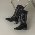Damen Stiefel mit exquisiten Stickereien und komfortablem Absatz R&B