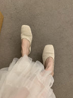 Damen luftige Sommer Slipper mit handgearbeiteter Häkelstruktur R&B