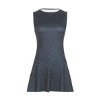 Damen ärmelloses Polka-Dots Kleid mit weitem Saum R&B